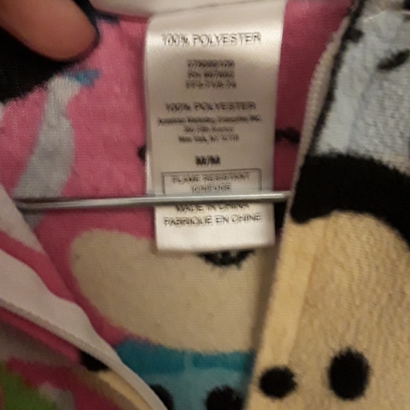 Disney TSUM TSUM Minnie Mouse Mickey Mouse Hooded Fleece Zip Up Pajamas Sz. M - Picture 11 of 12